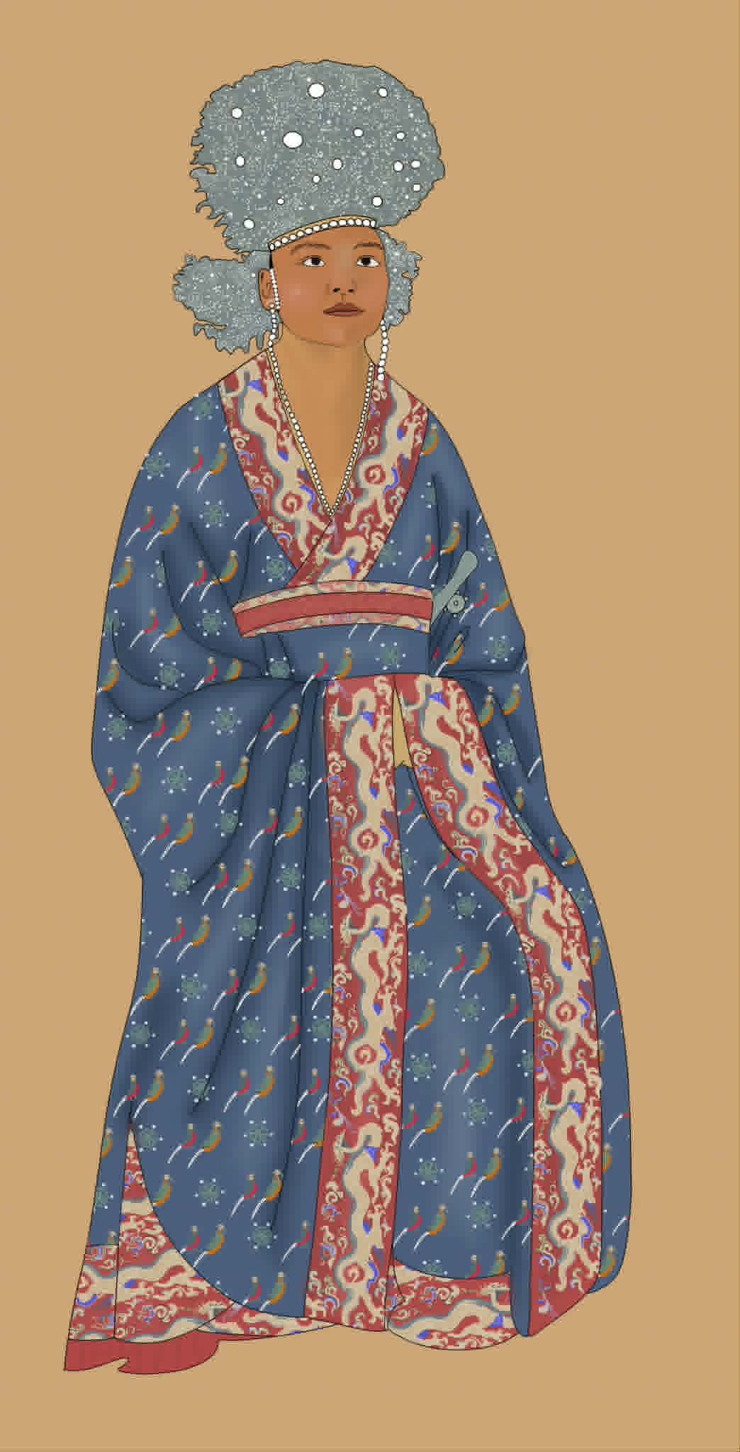 robe with birds