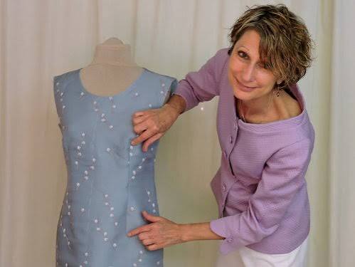 sarah with dress dummy